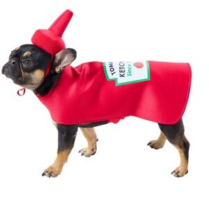 Funny Red Tomato Ketchup Bottle Pet Costume Size Small NEW!